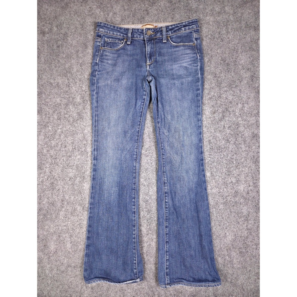 Paige Hollywood Hills Jeans Womens 28 Blue Bootcut Low Rise Premium Denim
